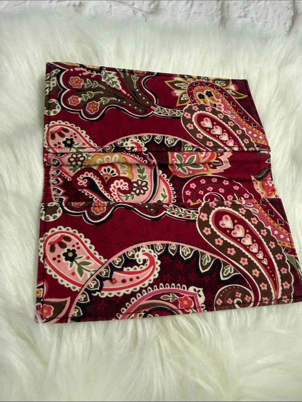 Vera Bradley Burgundy Paisley Quilted Crossbody with Matching Checkbook cover